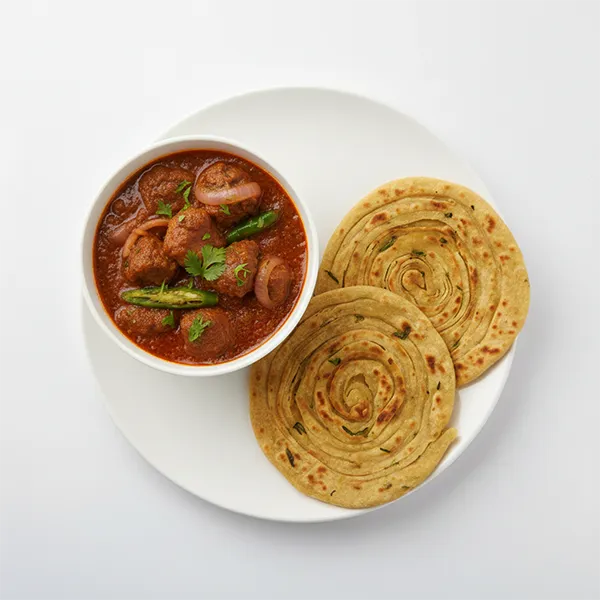 Mutton Do Pyaza With Methi Lacha Paratha